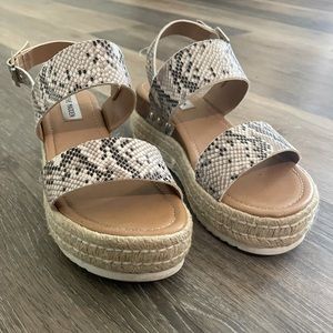Steve Madden Snakeskin Platform Espadrille Sandal